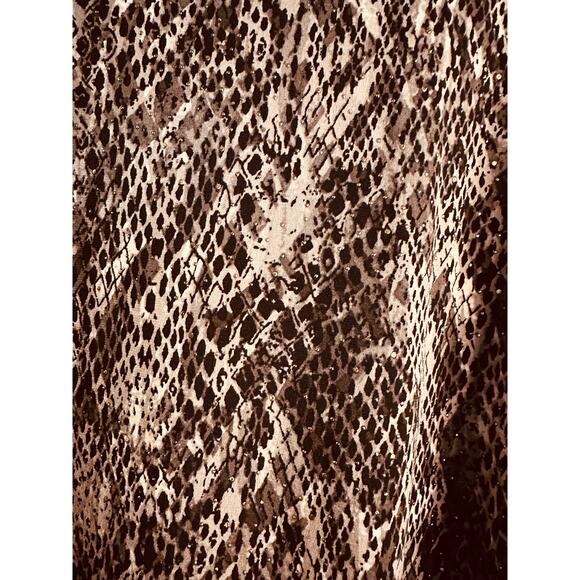 Rafaella Women's Black & Gray Snake Print Blouse Top Flared Sleeves Size M - Picture 2 of 9